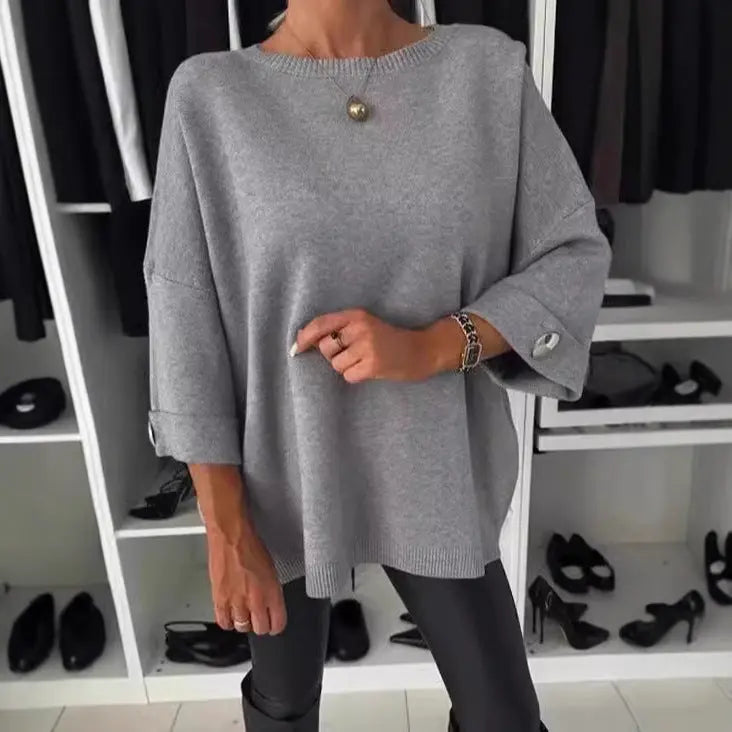 LS | Women Oversized Knit Sweater Top Lion Style