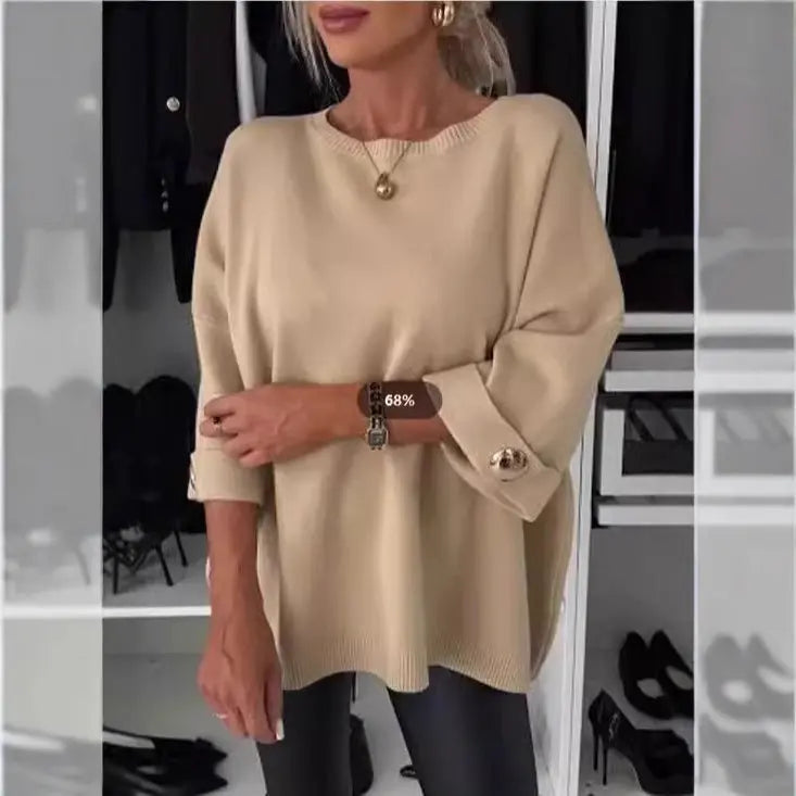LS | Women Oversized Knit Sweater Top Lion Style