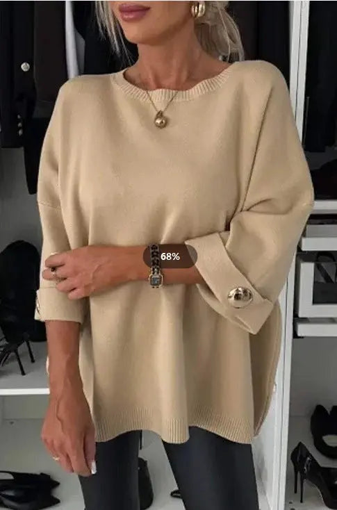 LS | Women Oversized Knit Sweater Top Lion Style