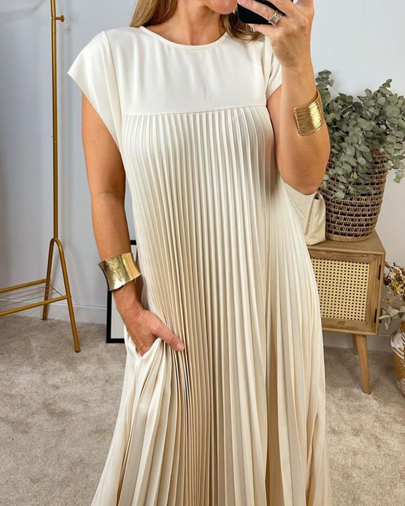 LS | Women Pleated Flow Dress Lion Style