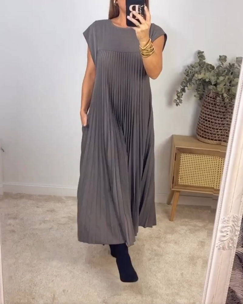 LS | Women Pleated Flow Dress Lion Style