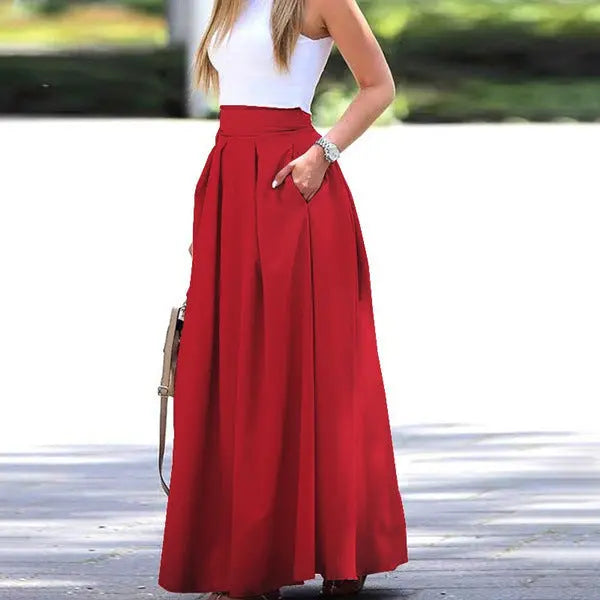 LS | Women Pleated Maxi Skirt Lion Style