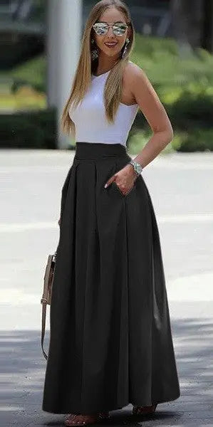 LS | Women Pleated Maxi Skirt Lion Style