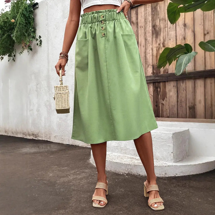 LS | Women Pocket Detail Midi Skirt Lion Style
