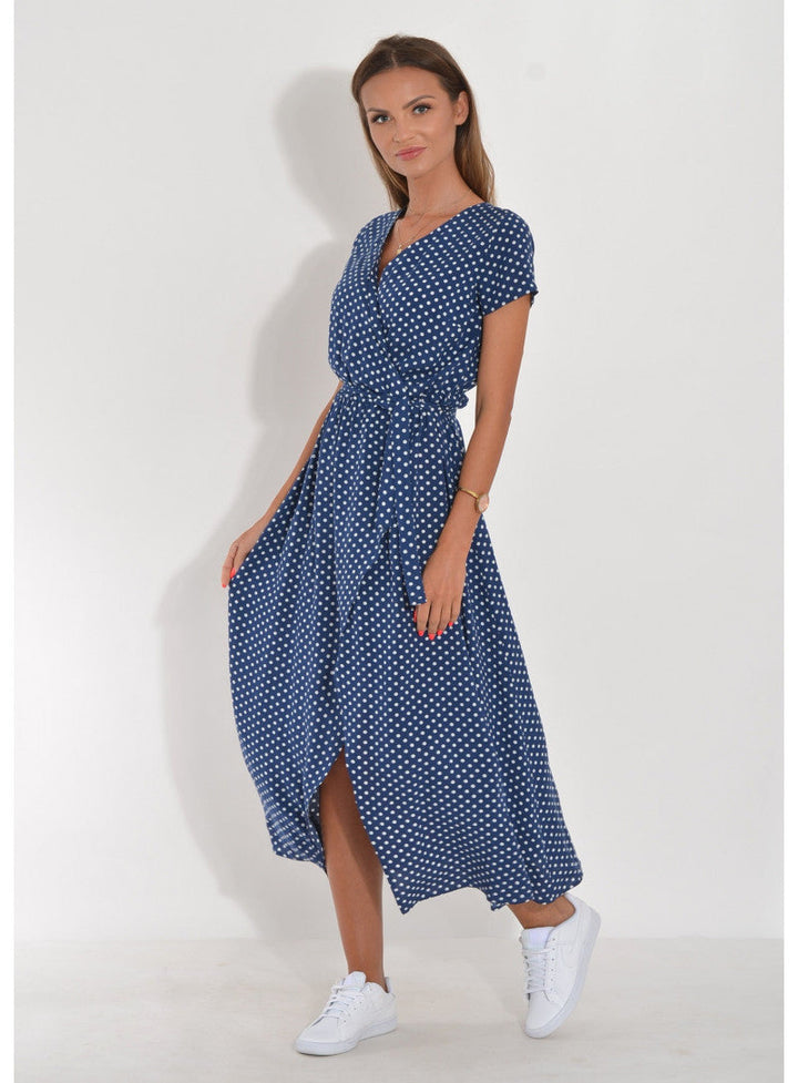 LS | Women Polka Dot Wrap Dress Lion Style