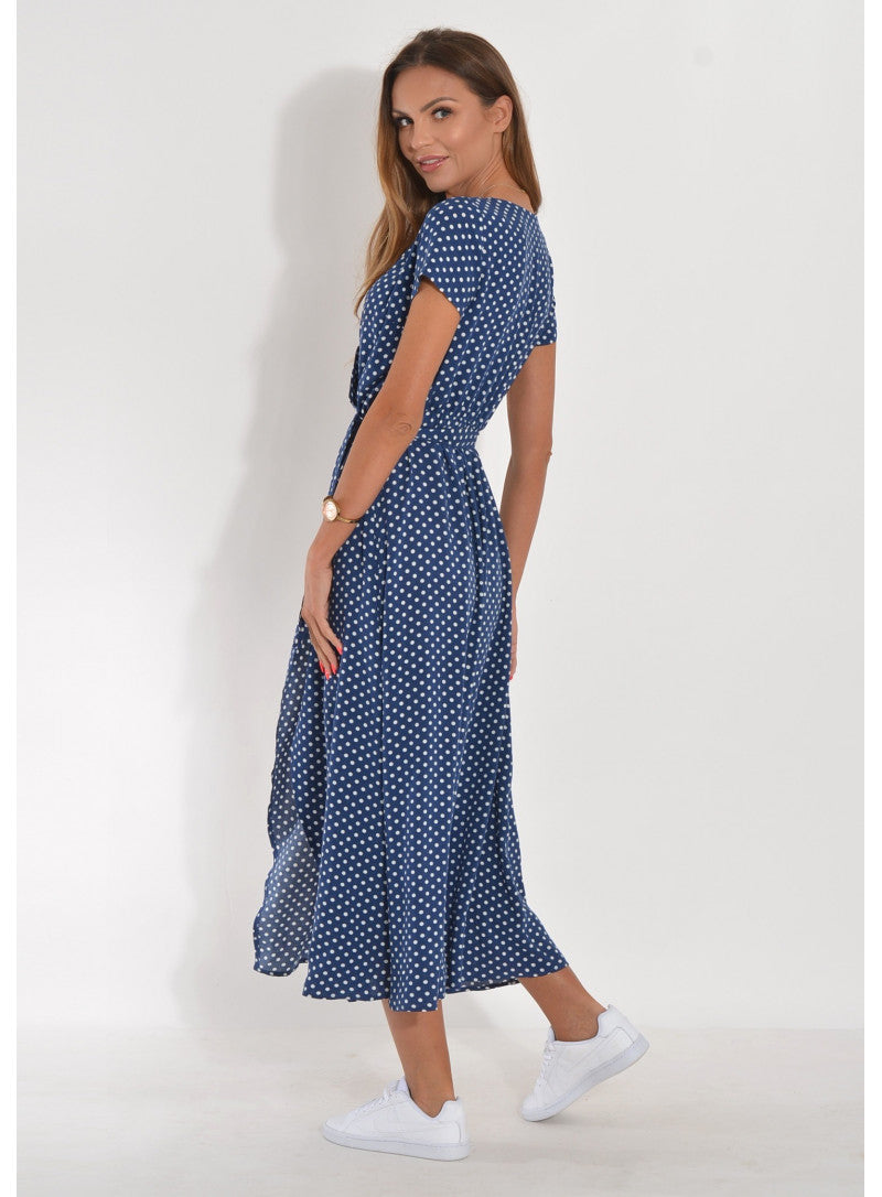 LS | Women Polka Dot Wrap Dress Lion Style