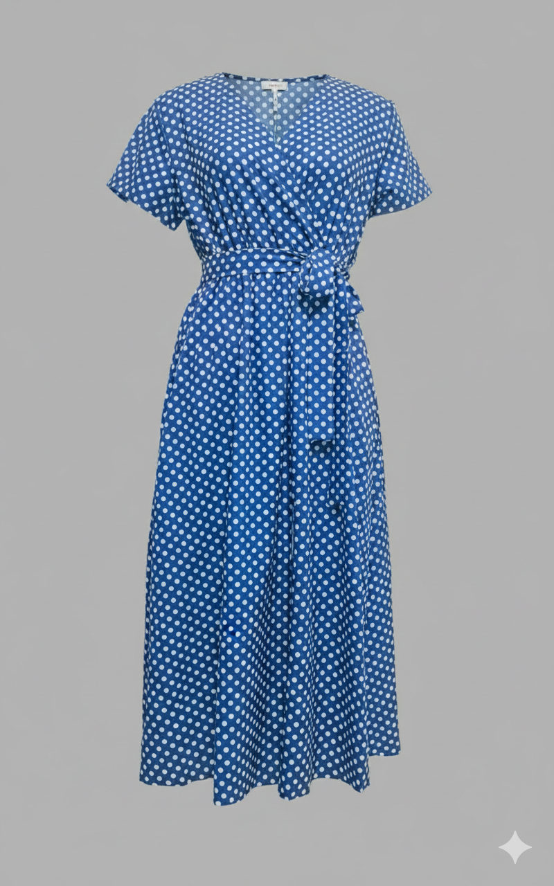 LS | Women Polka Dot Wrap Dress Lion Style