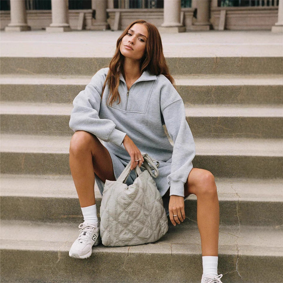 LS | Women Quarter Zip Sweatshirt Set Lion Style