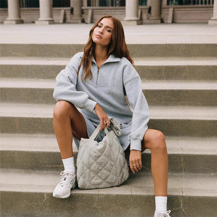 LS | Women Quarter Zip Sweatshirt Set Lion Style