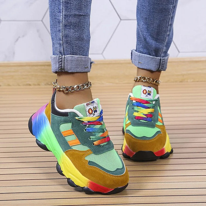 LS | Women Rainbow Chunky Orthopedic Sneakers Lion Style