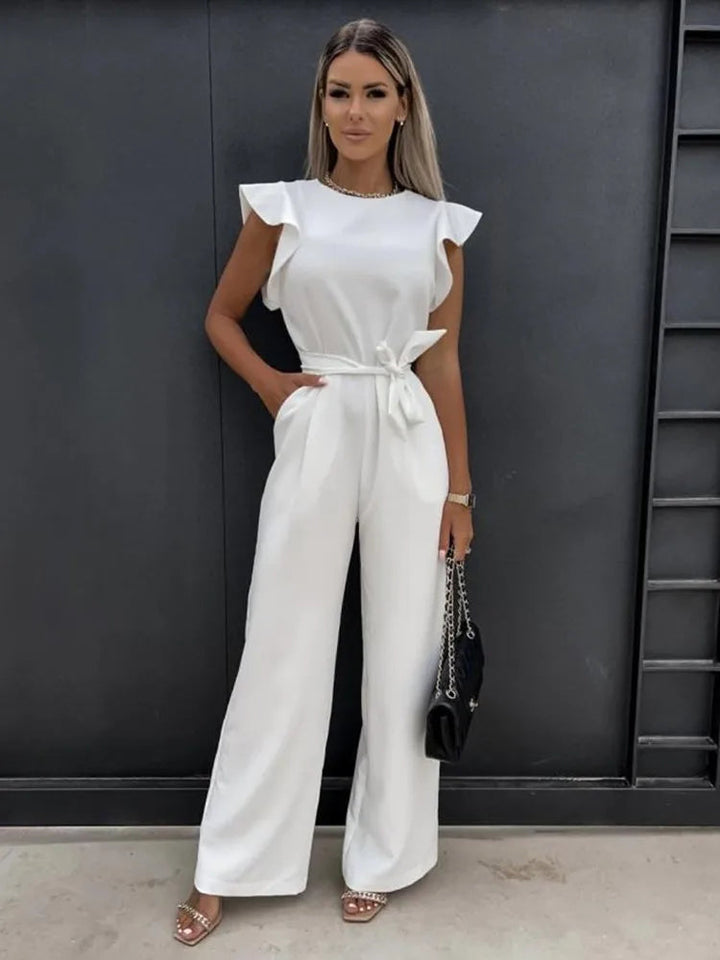 LS | Women Refined Waist Tie Jumpsuit Lion Style