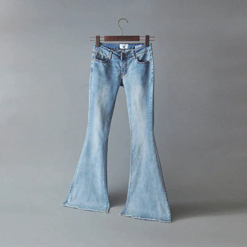 LS | Women Retro Flare Denim Jeans Lion Style