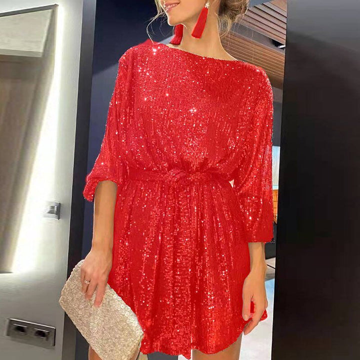 LS | Women Shimmer Mini Dress Lion Style
