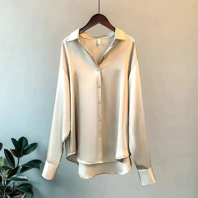 LS | Women Silky Casual Blouse Lion Style