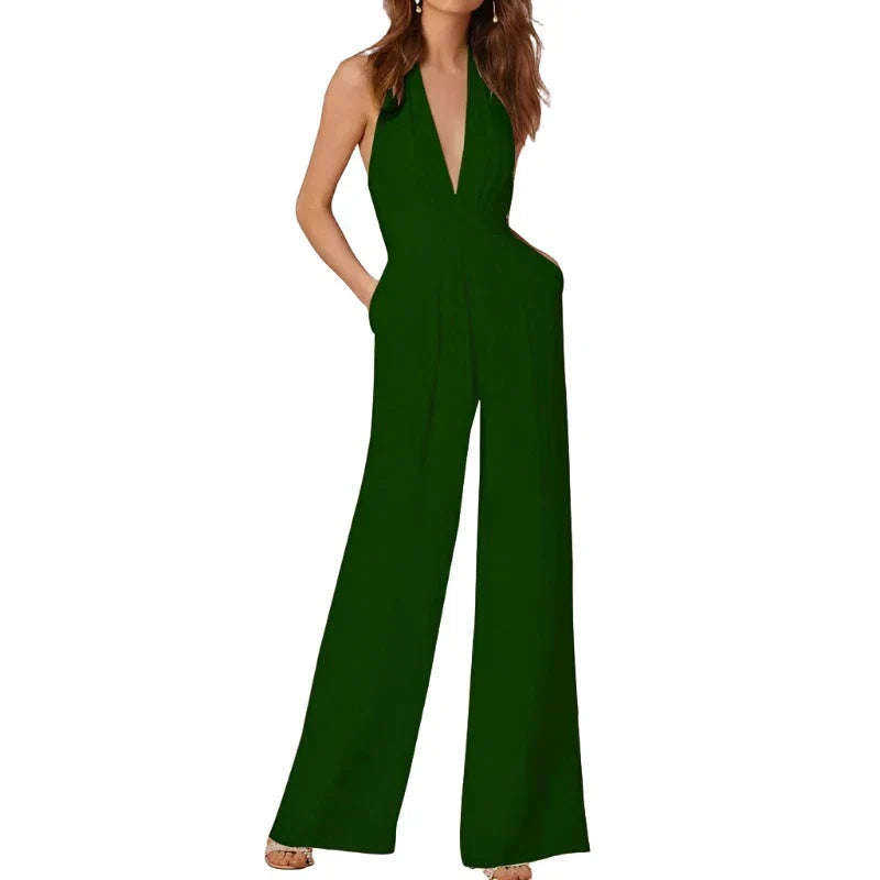 LS | Women Sleek Wide Leg Jumpsuit Lion Style