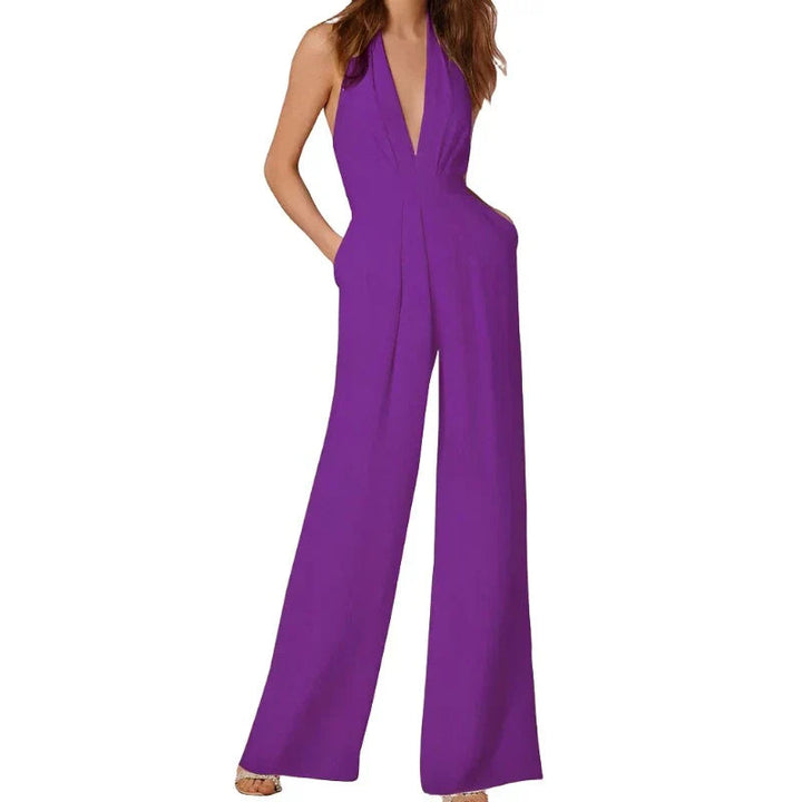 LS | Women Sleek Wide Leg Jumpsuit Lion Style