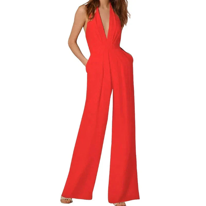 LS | Women Sleek Wide Leg Jumpsuit Lion Style