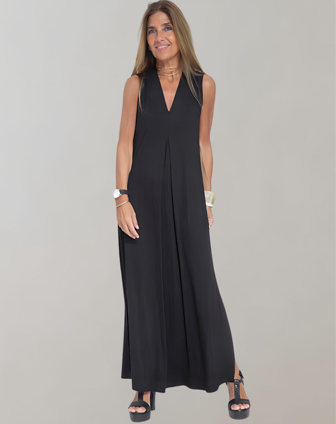LS | Women Sleeveless Loose Maxi Dress Lion Style
