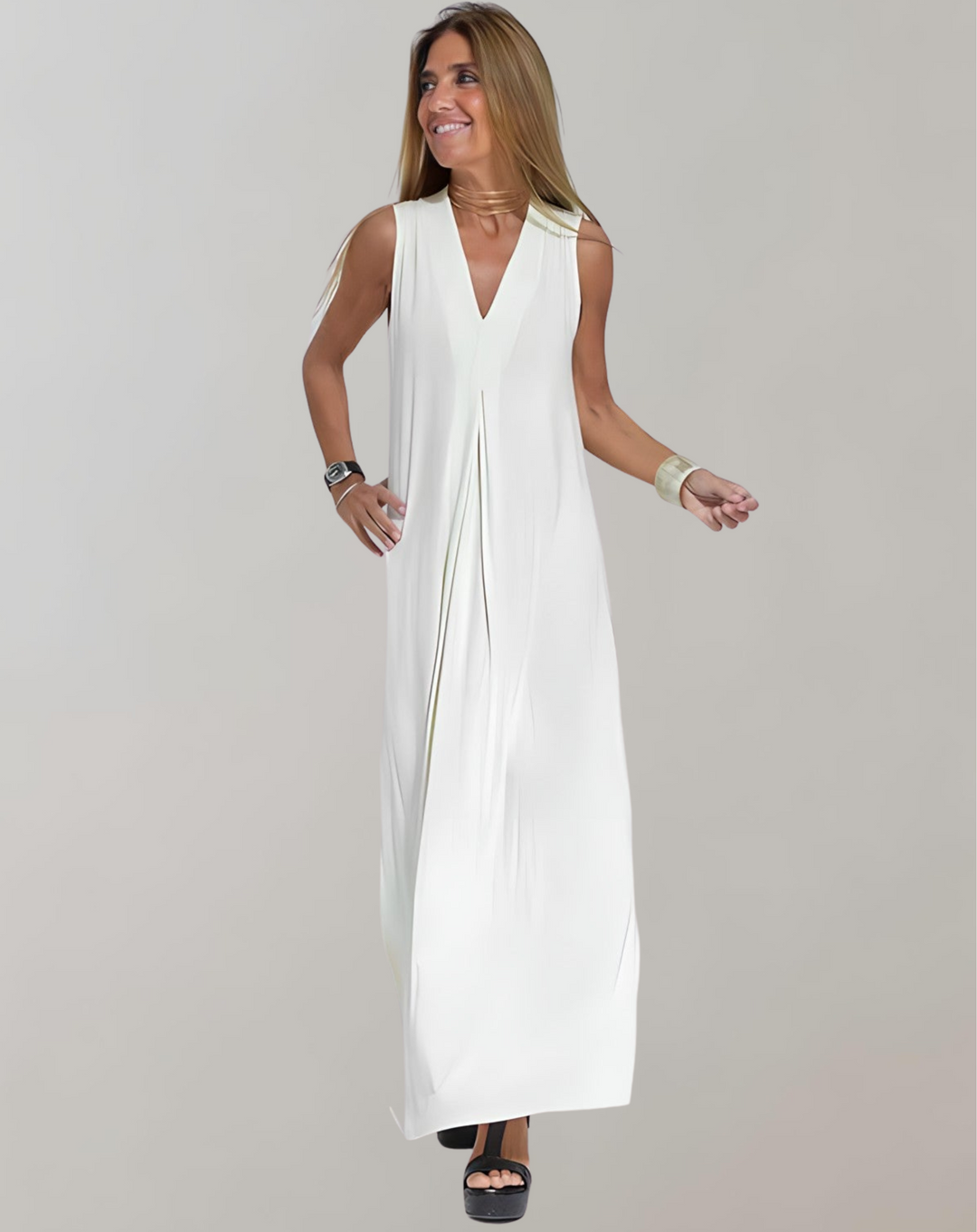 LS | Women Sleeveless Loose Maxi Dress Lion Style