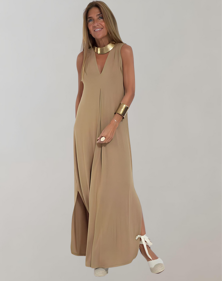 LS | Women Sleeveless Loose Maxi Dress Lion Style
