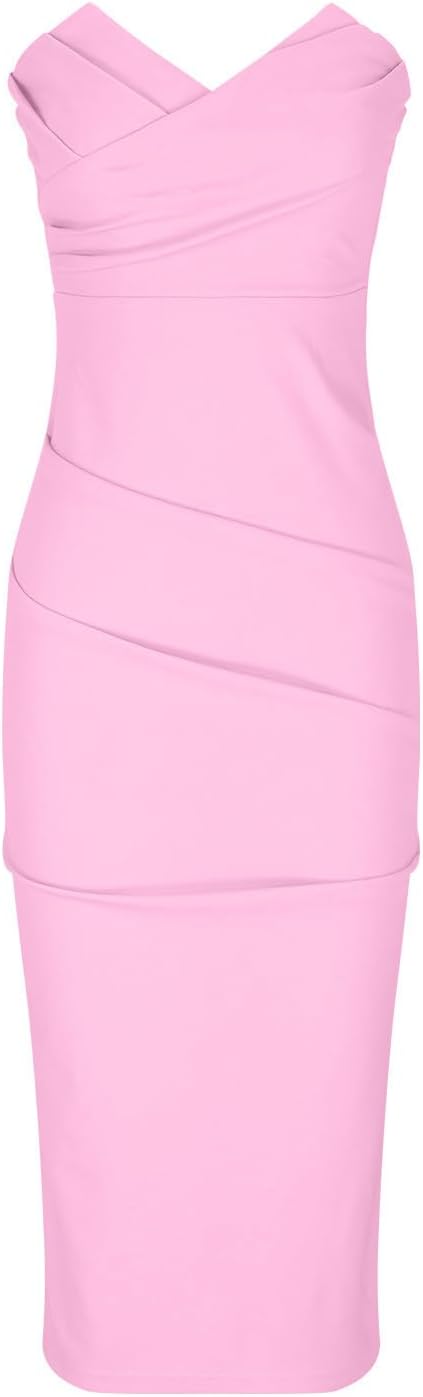 LS | Women Smooth Strapless Midi Dress Lion Style