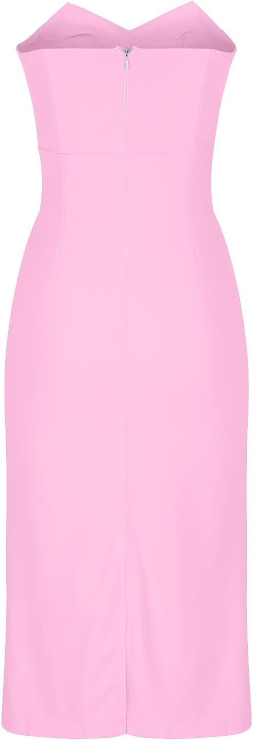 LS | Women Smooth Strapless Midi Dress Lion Style
