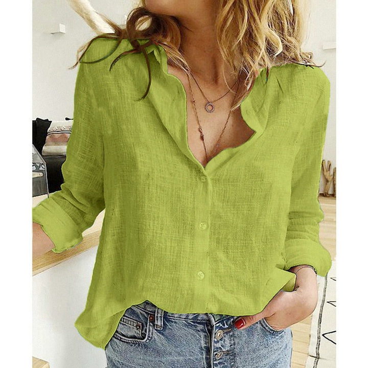 LS | Women Soft Flow Button Down Shirt Lion Style