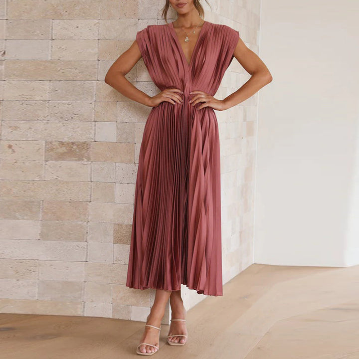 LS | Women Soft Pleat Maxi Dress Lion Style