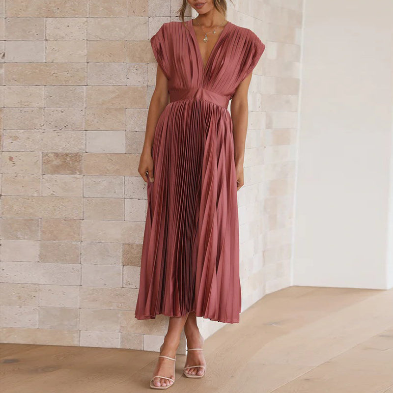 LS | Women Soft Pleat Maxi Dress Lion Style