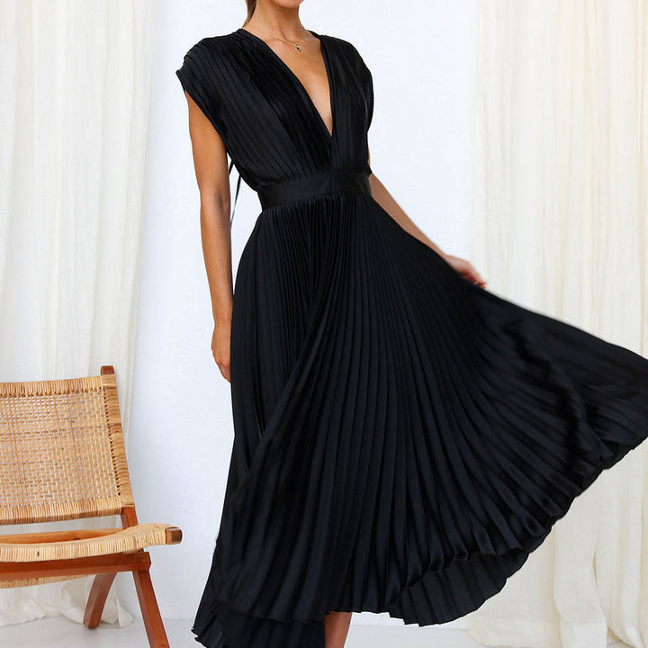 LS | Women Soft Pleat Maxi Dress Lion Style