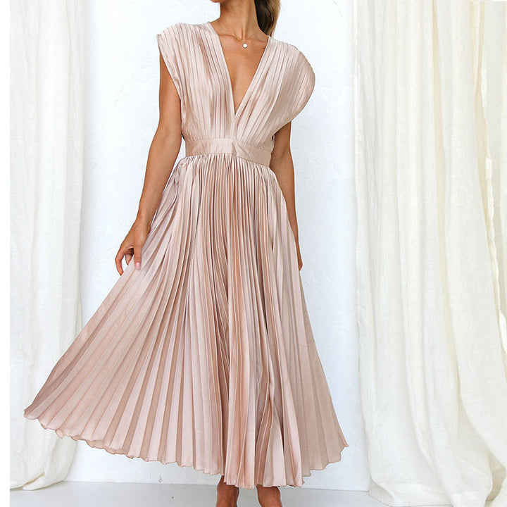 LS | Women Soft Pleat Maxi Dress Lion Style