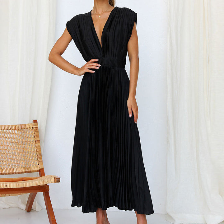 LS | Women Soft Pleat Maxi Dress Lion Style