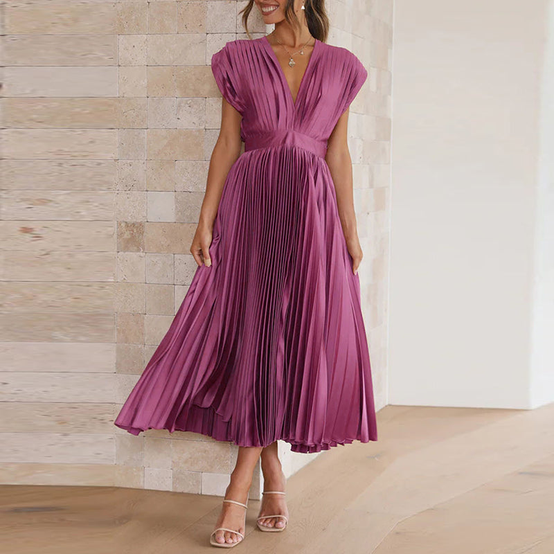 LS | Women Soft Pleat Maxi Dress Lion Style