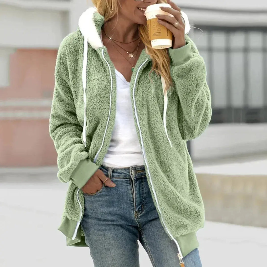 LS | Women Soft Sherpa Zip Hoodie Lion Style
