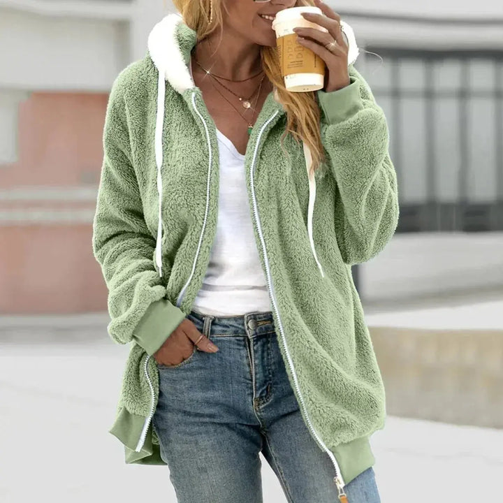LS | Women Soft Sherpa Zip Hoodie Lion Style