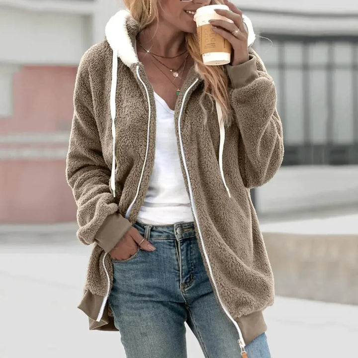 LS | Women Soft Sherpa Zip Hoodie Lion Style