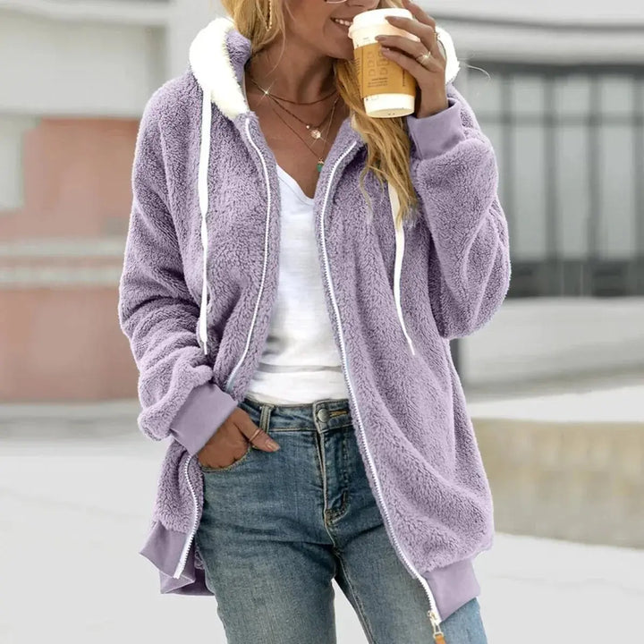 LS | Women Soft Sherpa Zip Hoodie Lion Style