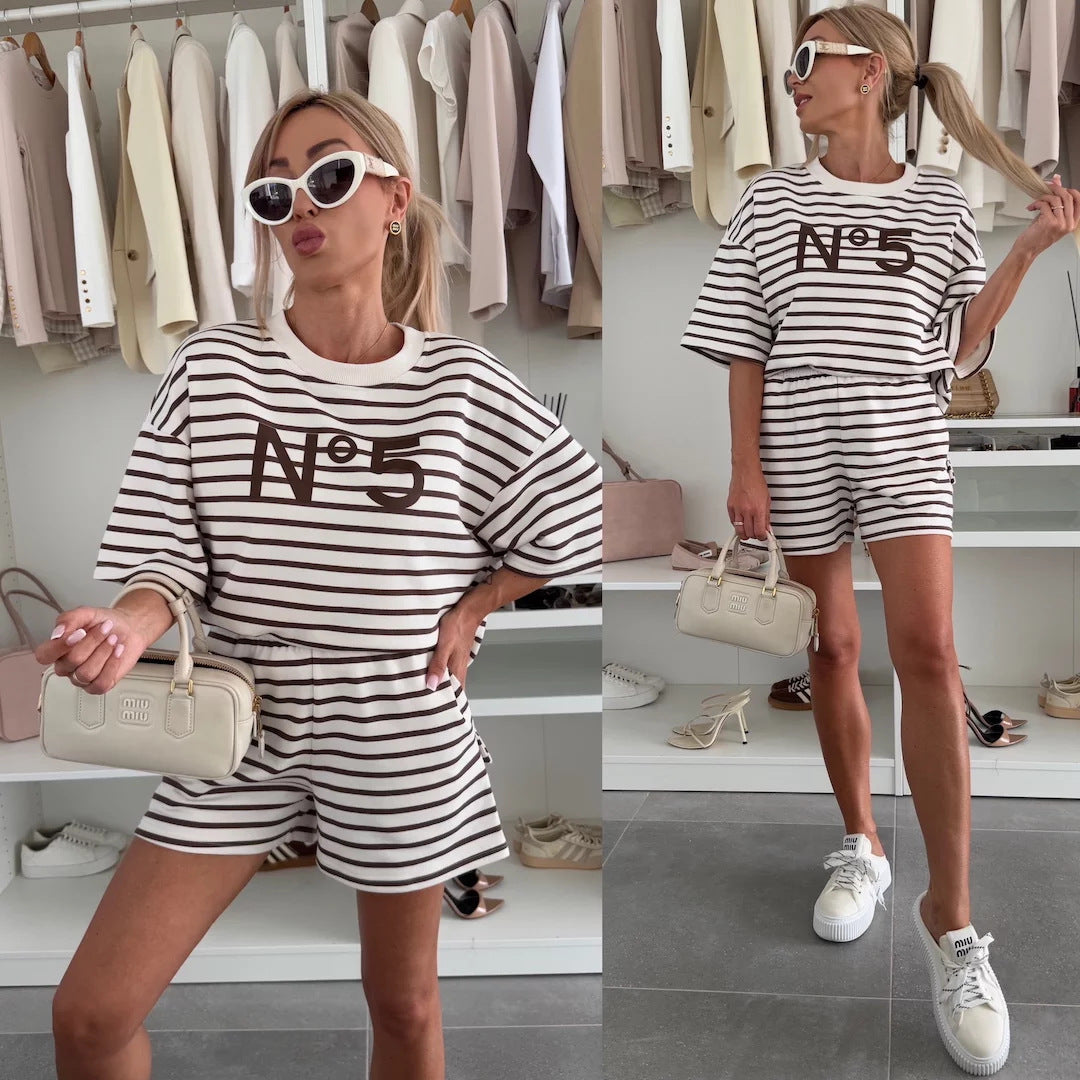 LS | Women Soft Stripe Lounge Set Lion Style