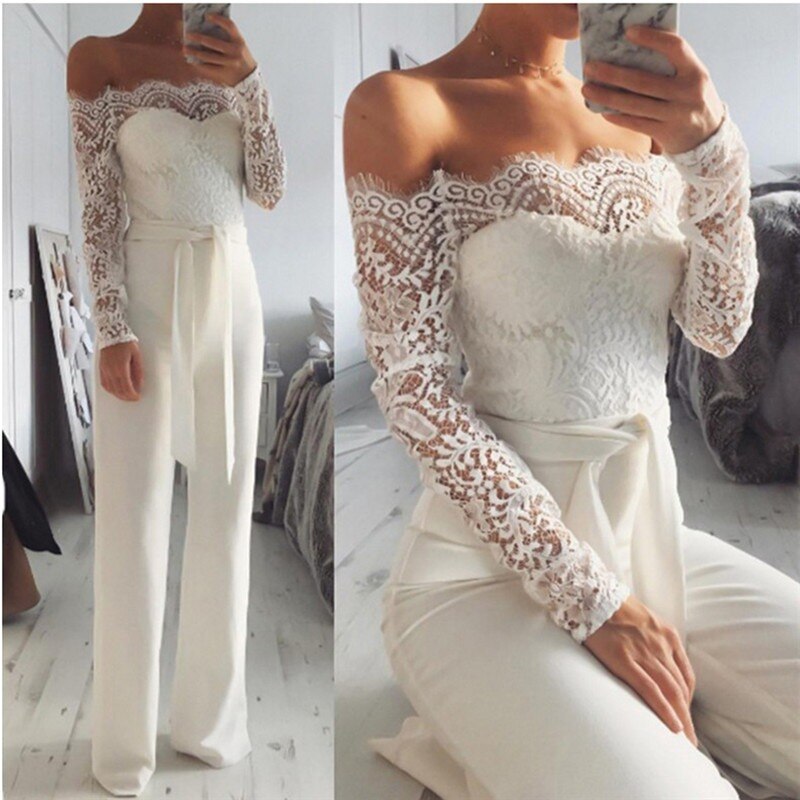 LS | Women Sophisticated Off Shoulder Jumpsuit Lion Style