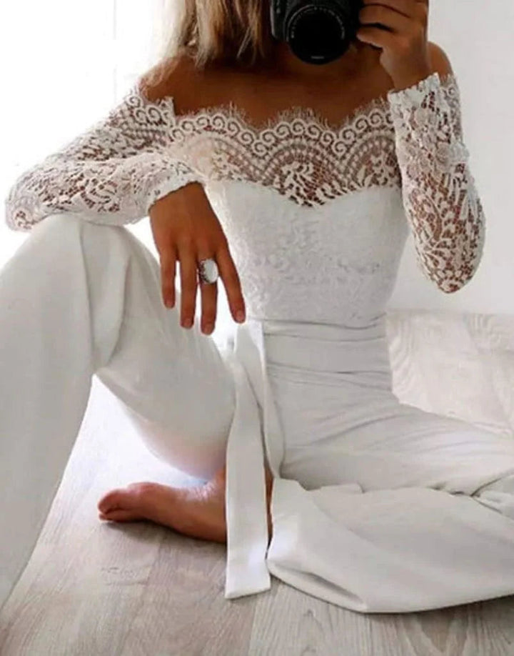 LS | Women Sophisticated Off Shoulder Jumpsuit Lion Style