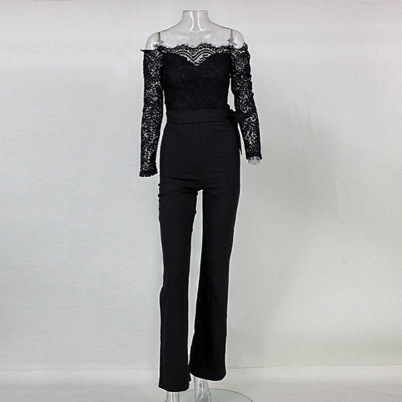 LS | Women Sophisticated Off Shoulder Jumpsuit Lion Style