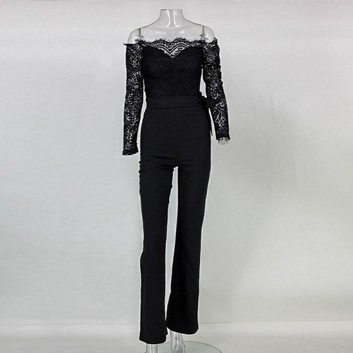 LS | Women Sophisticated Off Shoulder Jumpsuit Lion Style