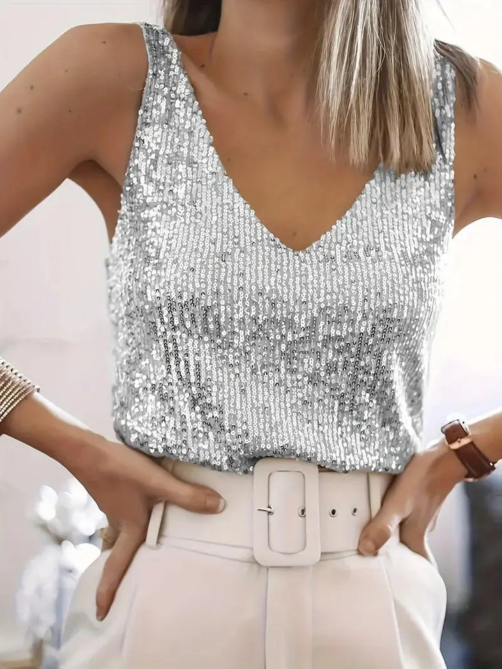 LS | Women Sparkle Party Tank Top Lion Style
