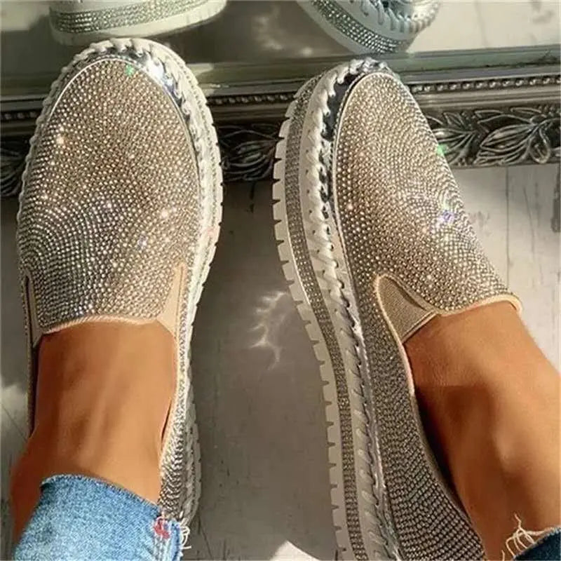 LS | Women Sparkle Slip-On Platform Shoes Lion Style