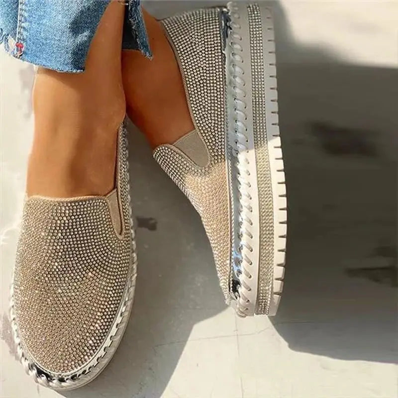 LS | Women Sparkle Slip-On Platform Shoes Lion Style