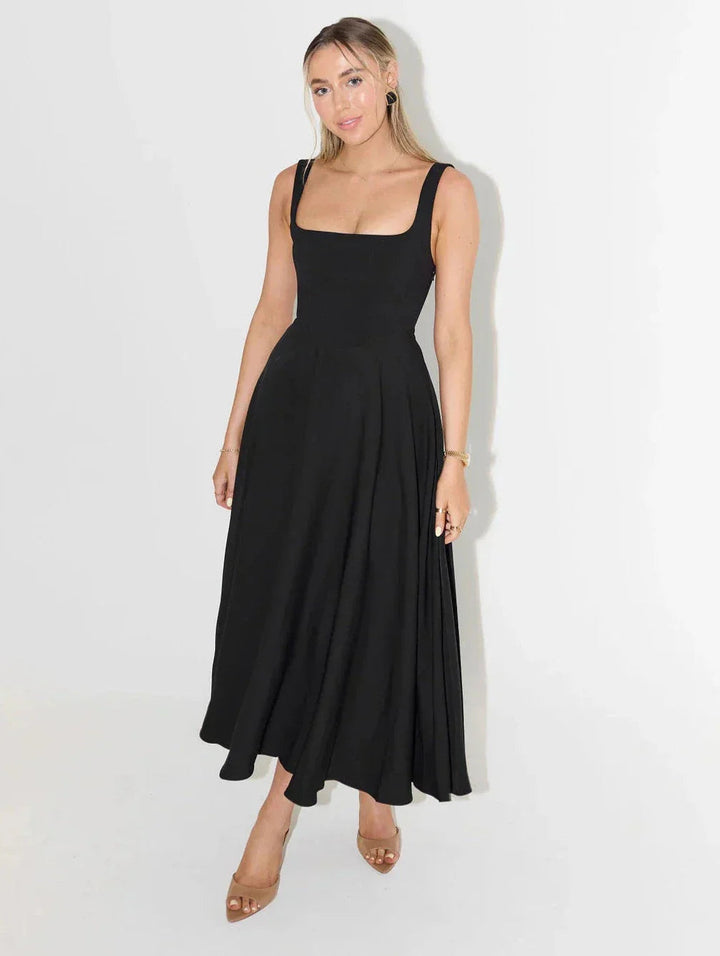 LS | Women Square Neck Maxi Dress Lion Style