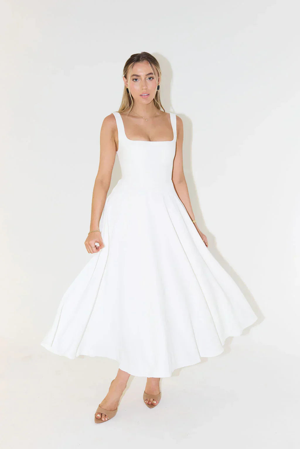 LS | Women Square Neck Maxi Dress Lion Style