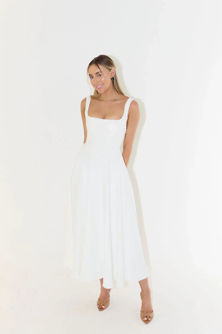 LS | Women Square Neck Maxi Dress Lion Style