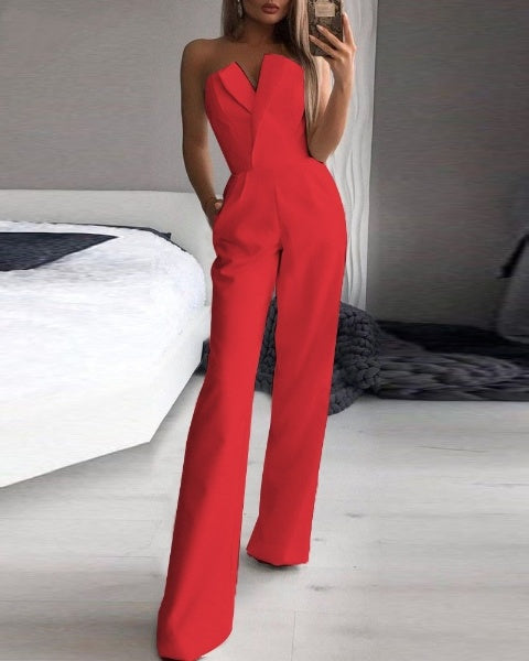 LS | Women Strapless Jumpsuit Lion Style