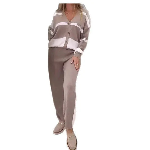 LS | Women Stripe Cozy Lounge Set Lion Style